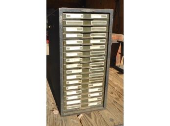 Vintage Industrial 17 Drawer File Cabinet