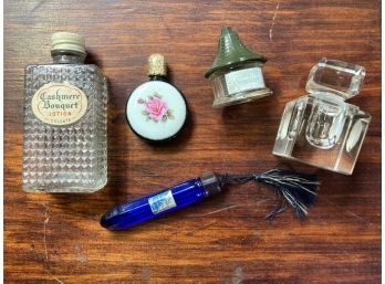 FIVE Vintage Commercial Perfume Bottles