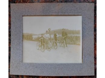 Antique Photo Of A Group Of Bicyclists