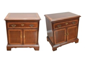 Pair Of Drexel 18th Century Collection Nightstands With Cabinet