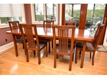 Saloom Furniture Table With Table Pads And Set Of Six Chairs