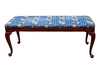 Bench With Floral Design Upholstery