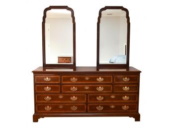 Drexel 18th Century Collection Dresser With Two Attached Mirrors