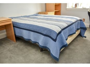 Stearns & Foster Queen Size Mattress With Metal Frame And Nautica Blanket
