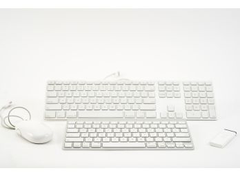 Two Apple Keyboards, One Bluetooth And Mouse