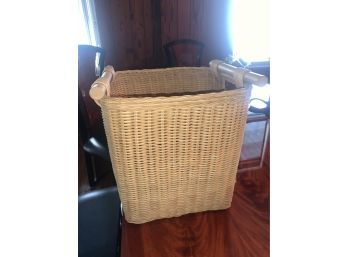 Straw Handled Waste Basket