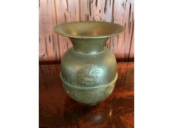 Antique Brass Spittoon ~ Pony Express Chewing Tobacco ~