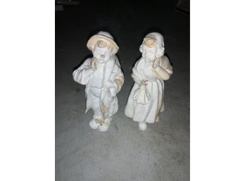 2 Antique PBB Porcelain Boy And Girl Dutch Figurines