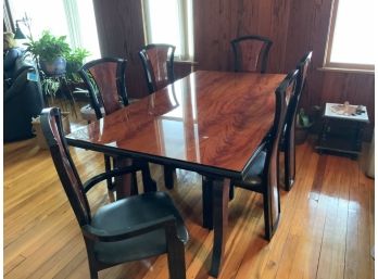 Gorgeous MCM Italian Lacquer Dining Room Table  With 6 Chairs