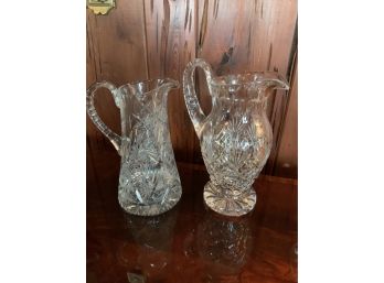 2 Antique Cut Glass Pitchers