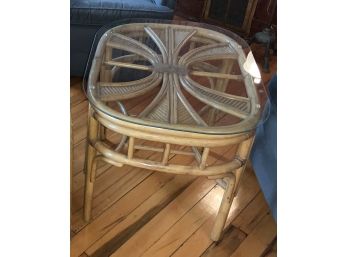 Great Bamboo Glass Top Table