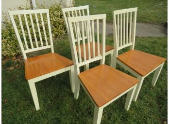 Set Of Four Farmhouse Painted Chairs