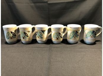 Set Of Six Handpainted Espresso Cups