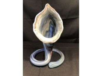Unique Handblown Glass Callalily Vase