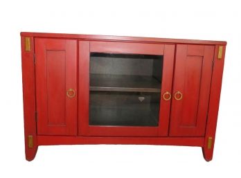 Red Painted TV Cabinet  Console