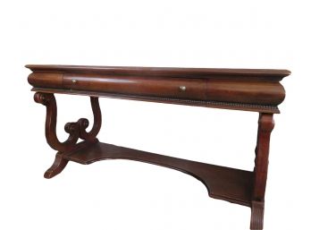 Wooden Writing Desk With Scrolled Base