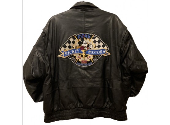 Mickey Mouse Mens Leather Coat, Size XL