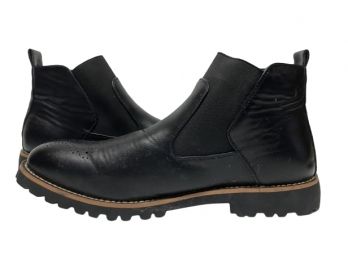 Leather Stretch Ankle Boot