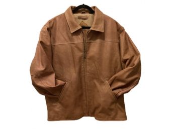Mens Leather Coat, Size XL