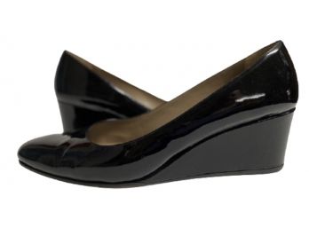 Anyi Lu Patent Wedge-Heel Shoe, Size 40