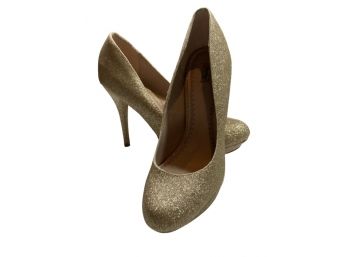 Isenboye Fashion Gold Sparkly Heels - Size 9