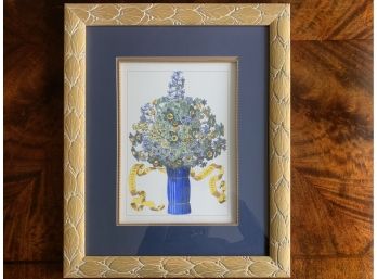 Attractively Custom Framed Print Of A Bountiful Vase Of Flowers