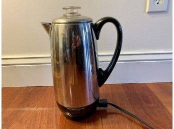 Vintage Farberware 'Superfast' 12 Cup Coffee Stainless Steel Percolator, In Working Condition