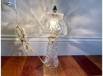 Vintage Sparkly Cut Glass Lamp & Shade