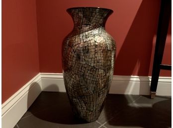 Mother Of Pearl Mosaic Floor Vase