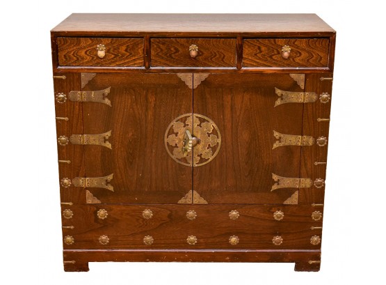 Vintage Chinoiserie Ornamented Wood Cabinet (RETAIL $3,200)
