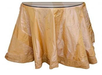 Sturdy Round Custom Silk Skirted Side Table With Glass Top