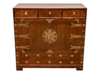 Vintage Chinoiserie Ornamented Wood Cabinet (RETAIL $3,200)