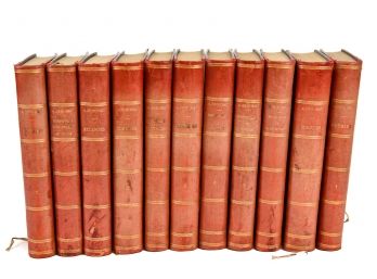 Set Of Eleven Antique Posthumous Works Leather Hardcover Books By Alfred De Musset