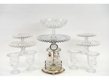 Set Of Pedestal Cake Stands With Ruffled Edge, Atkins Brothers Condiment Set And More!