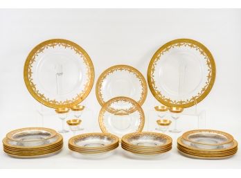 Arte Italica Vetro Gold Platters, Plates And Bowls