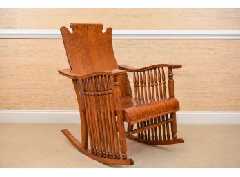 Antique Victorian Oak Rocking Chair