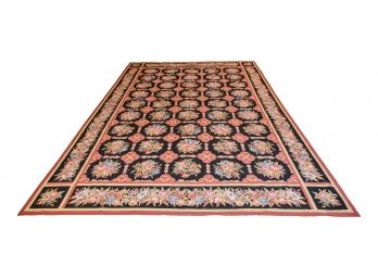 Hand Made Needlepoint Aubusson Wool Floral Area Rug (RETAIL $2,800)