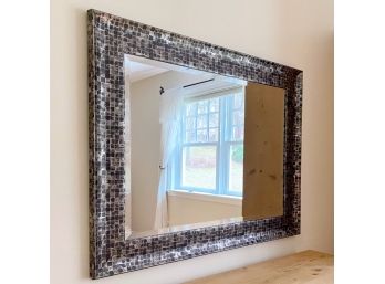 Metallic Faux Mosaic Painted Accent Mirror