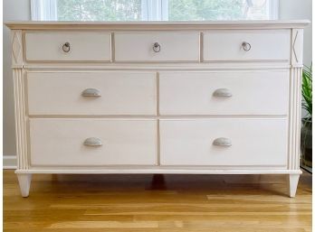 Ethan Allen Swedish Collection Painted Bureau With A Distressed Finish
