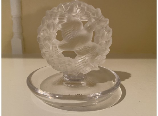 Lalique Frosted Crystal Bird Dish
