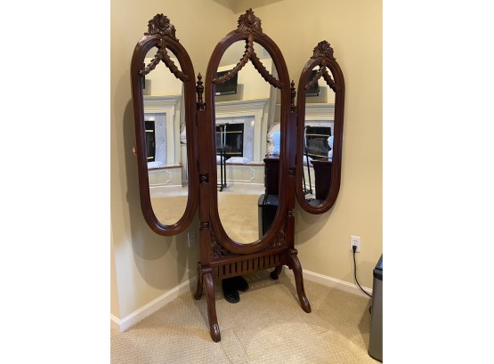 Reproduction 1920's Inspired Cheval Floor Mirror