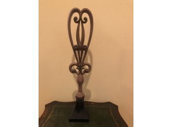 Forged Iron Sculpture And Textured Ceramic Urn Home Decor Items
