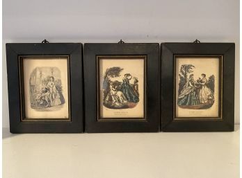 Trio Of Vintage French Themed Framed Prints