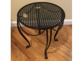Black Coated Metal Accent Table