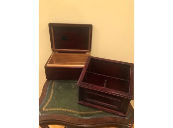 Set Of 2 Wooden Storage Boxes