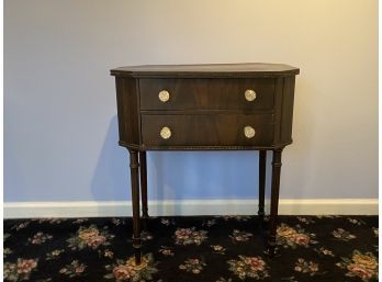 Vintage Early French Inspired Beaded Console Table With Glass Knobs