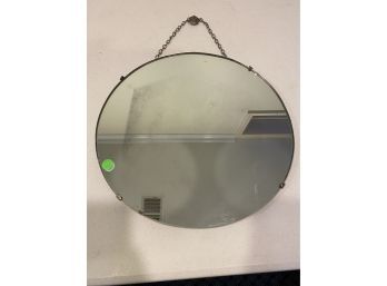Vintage Glass Wall Mirror With Chain Hanger