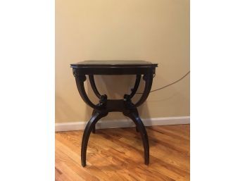 Vintage Leather Inlay Side Table With Gold Leaf Trim