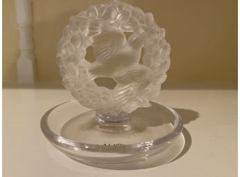 Lalique Frosted Crystal Bird Dish