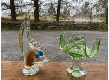 Pair Of Blown Glass Sculptures